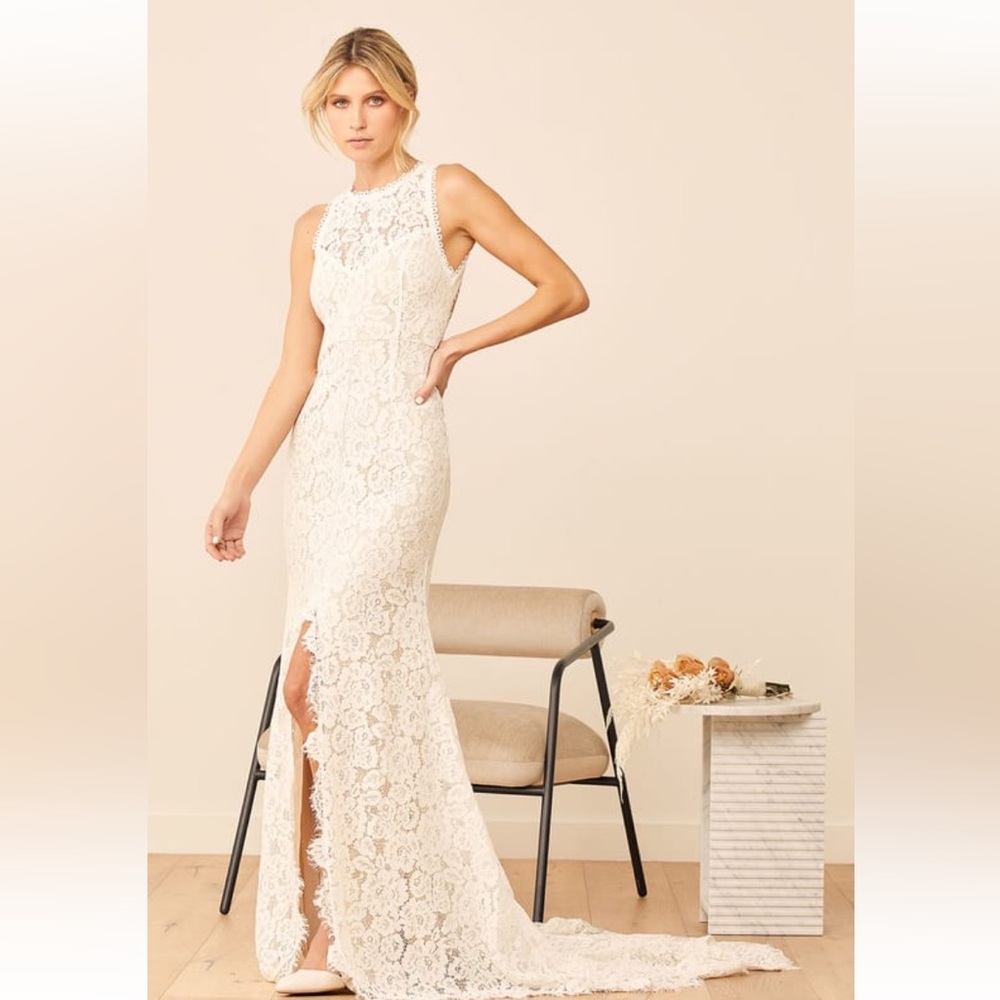 Lulus Floral Lace Mermaid Wedding Gown